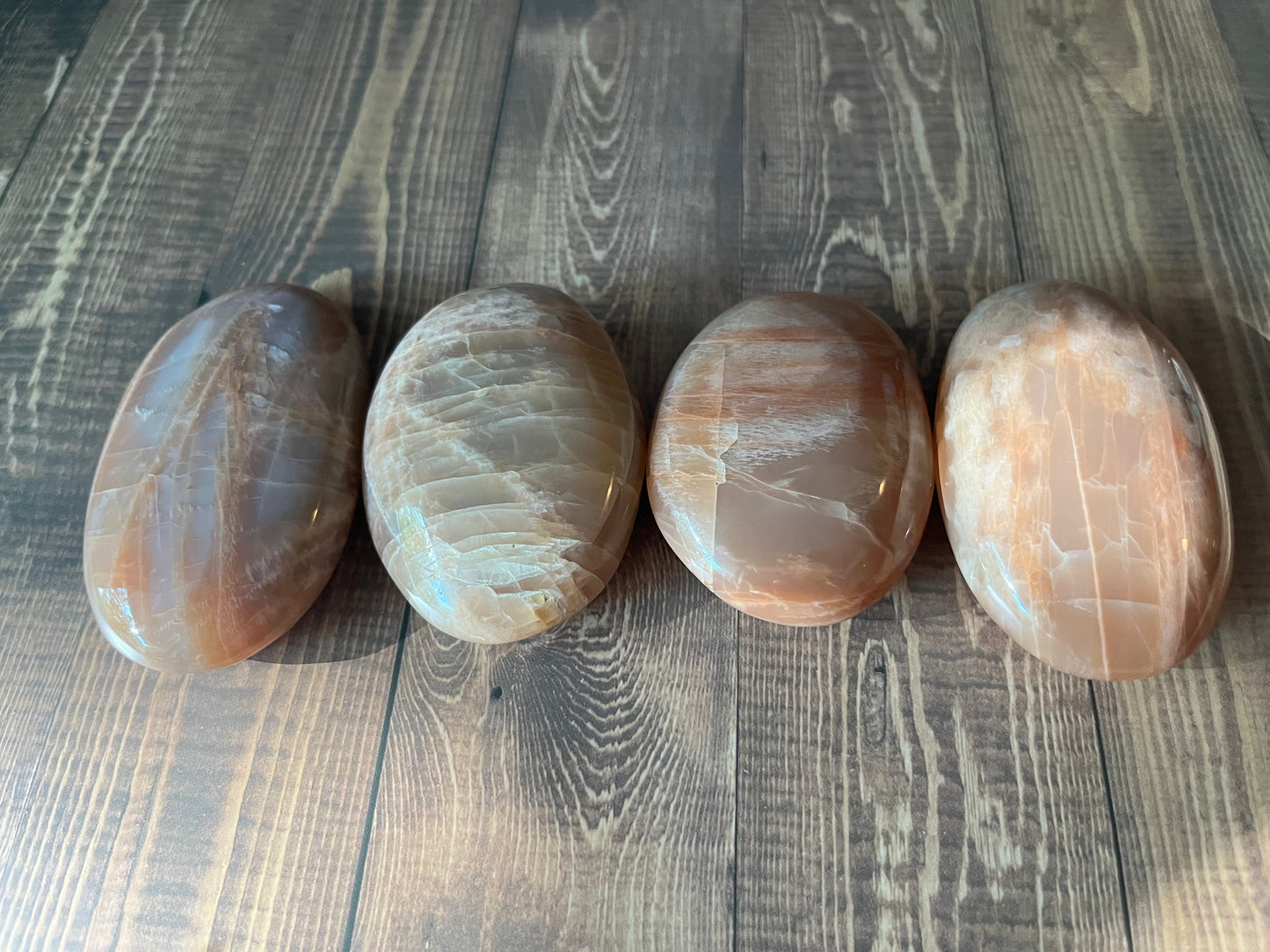 Peach Moonstone Palm Stones