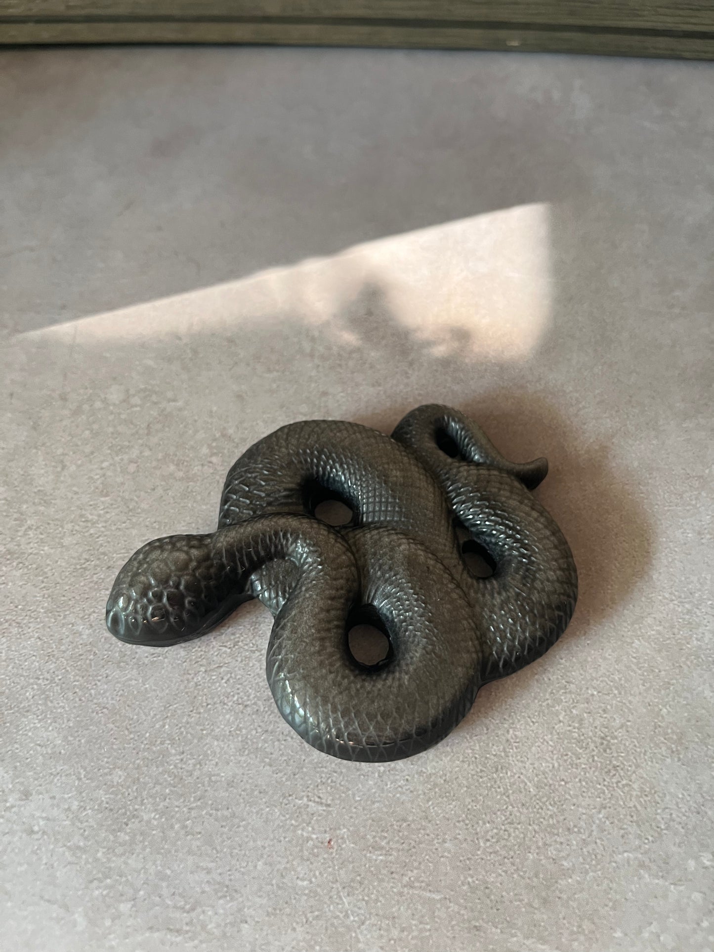 Silver Sheen Obsidian Snake