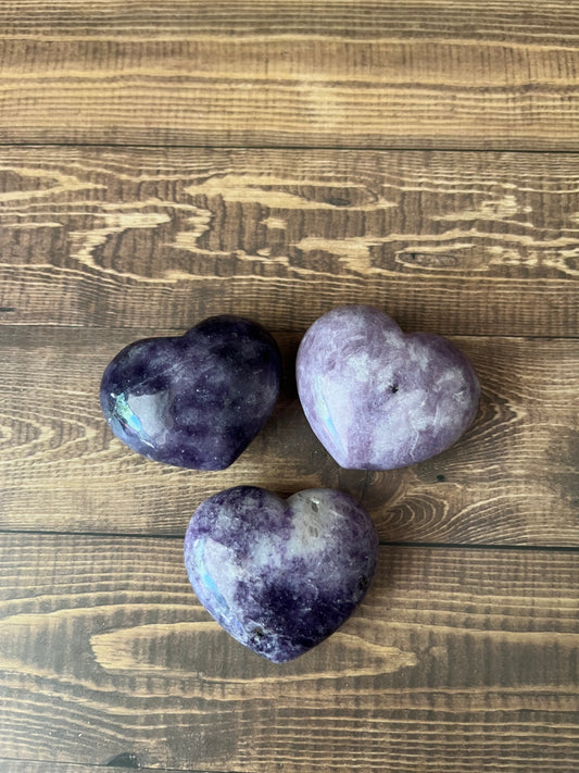 Lepidolite Hearts