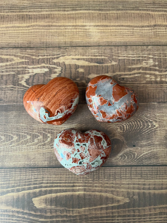 Brecciated Jasper Hearts